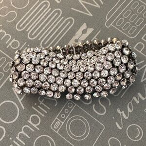 Ann Taylor Silver Crystal Bracelet M/L